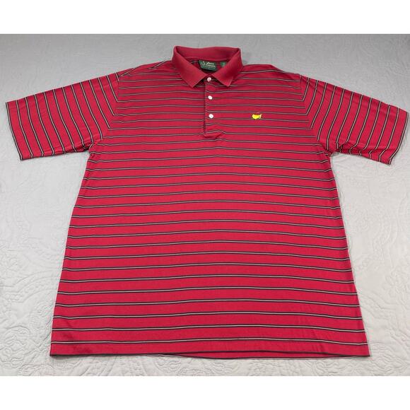 Masters Red and Black Striped Polo Shirt - Picture 2 of 7